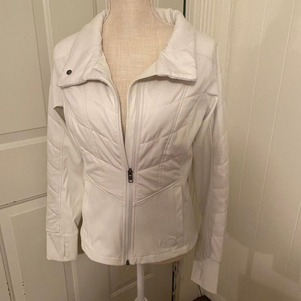 The North Face White Pseudio Moto High collar Jacket Size M